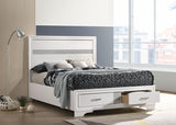 Miranda White 51-Inch Wood Full Storage Panel Bed