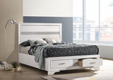 Miranda White 51-Inch Wood Full Storage Panel Bed