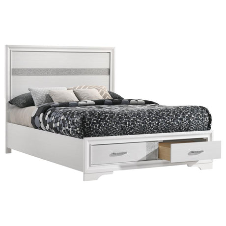 Miranda White 51-Inch Wood Full Storage Panel Bed