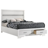 Miranda White 51-Inch Wood Full Storage Panel Bed