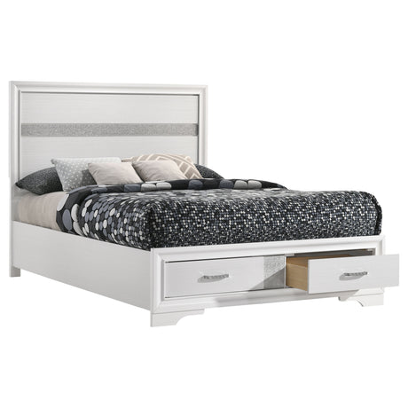 Miranda White 51-Inch Wood Full Storage Panel Bed