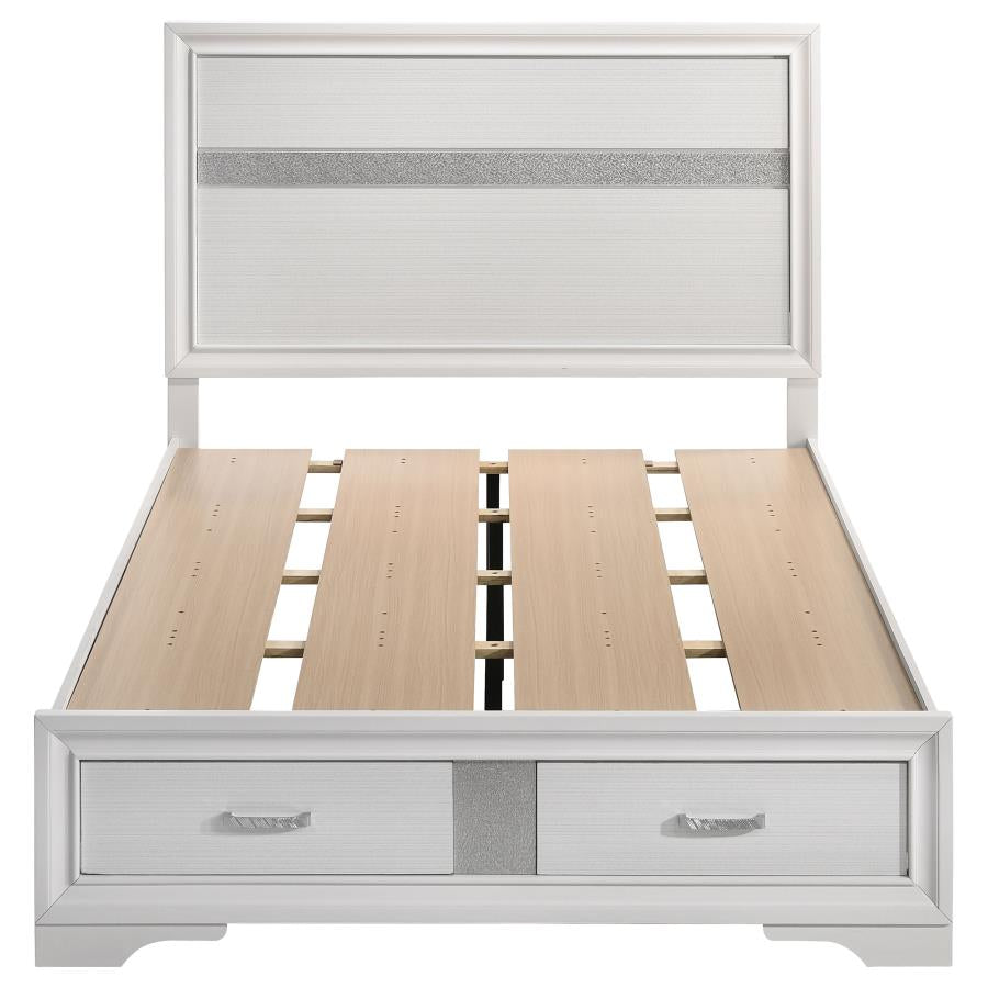 Miranda White 51-Inch Wood Full Storage Panel Bed