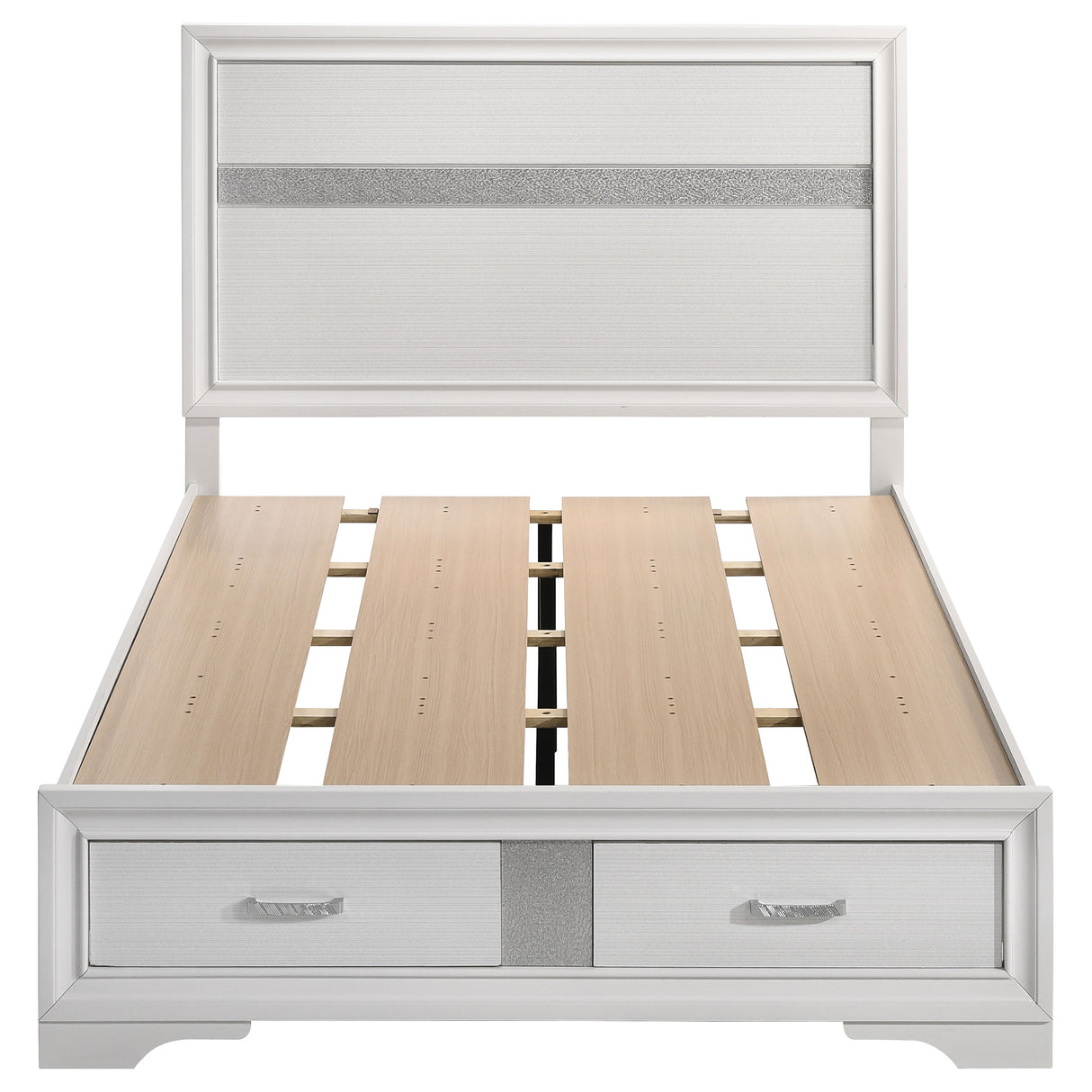 Miranda White 51-Inch Wood Full Storage Panel Bed