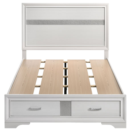 Miranda White 51-Inch Wood Full Storage Panel Bed