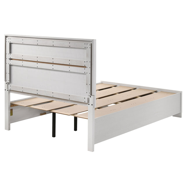 Miranda White 51-Inch Wood Full Storage Panel Bed