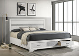Miranda White 51-Inch Wood California King Storage Panel Bed