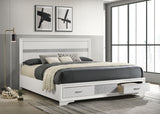 Miranda White 51-Inch Wood California King Storage Panel Bed