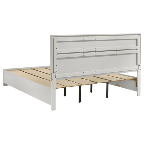 Miranda White 51-Inch Wood California King Storage Panel Bed
