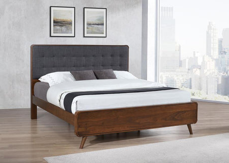 Robyn Dark Walnut Wood Eastern King Panel Bed