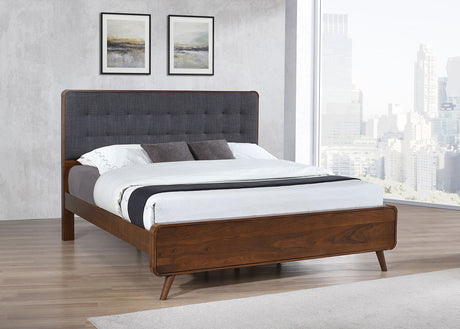 Robyn Dark Walnut Wood Eastern King Panel Bed