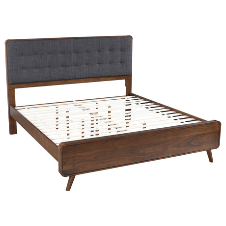 Robyn Dark Walnut Wood Eastern King Panel Bed