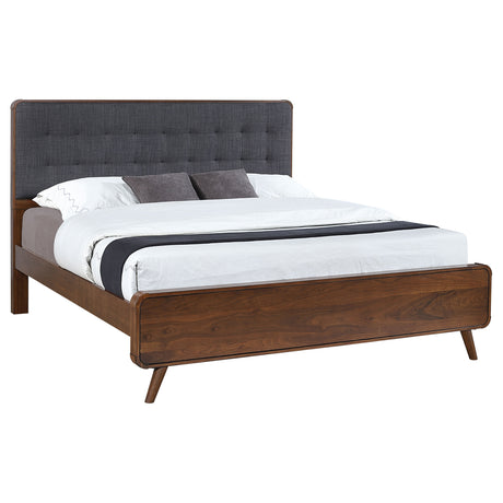 Robyn Dark Walnut Wood Eastern King Panel Bed