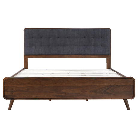 Robyn Dark Walnut Wood Eastern King Panel Bed
