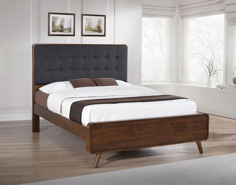 Robyn Dark Walnut Wood Queen Panel Bed