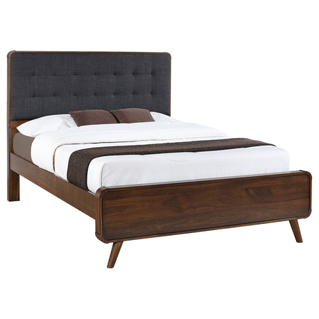 Robyn Dark Walnut Wood Queen Panel Bed