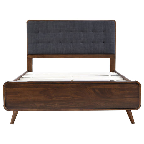 Robyn Dark Walnut Wood Queen Panel Bed