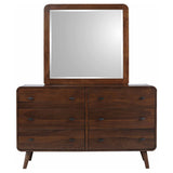 Robyn Dark Walnut 6-Drawer Dresser With Mirror