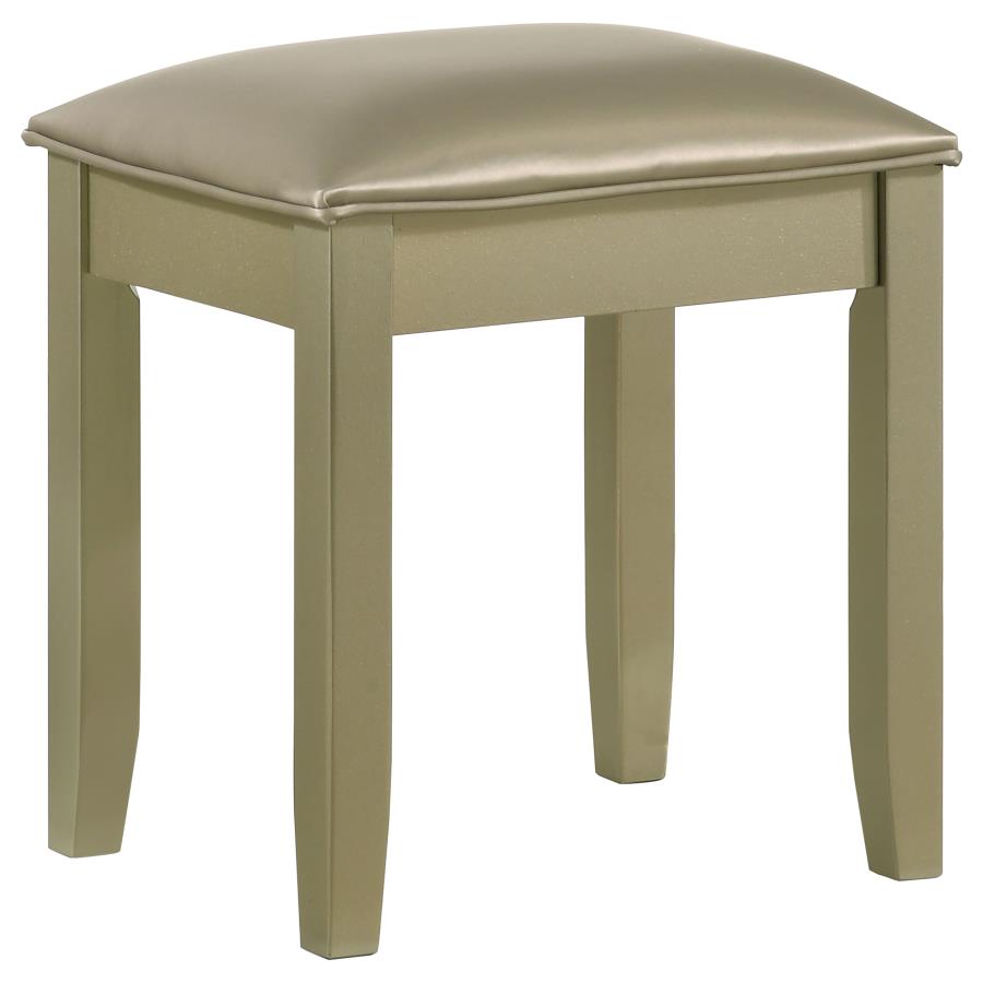 Beaumont Upholstered Vanity Stool Champagne Gold And Champagne