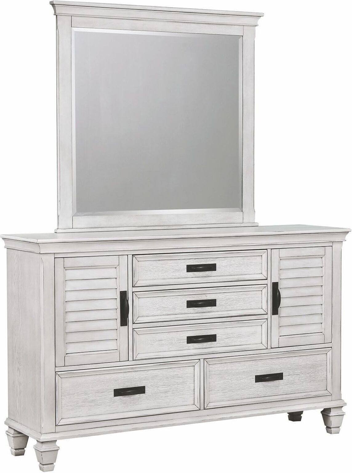 Liza Antique White Panel Bedroom Set