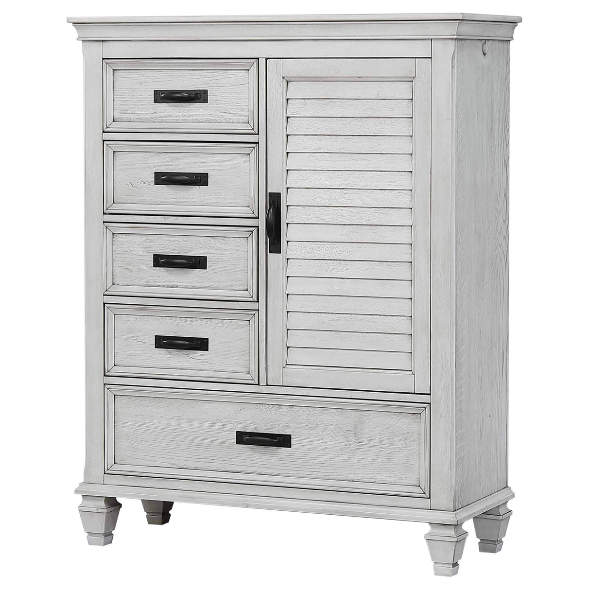 Franco 5-Drawer Door Chest Antique White