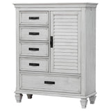 Franco 5-Drawer Door Chest Antique White