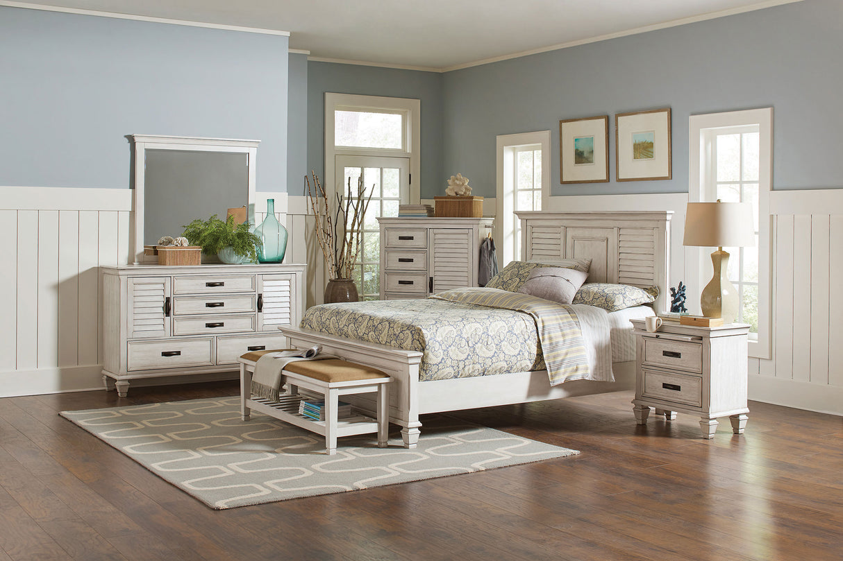 Franco 5-Drawer Door Chest Antique White