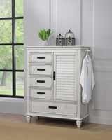 Franco 5-Drawer Door Chest Antique White