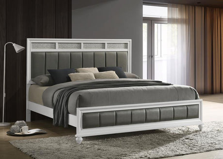Barzini White Wood Eastern King Panel Bed