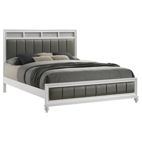 Barzini White Wood Eastern King Panel Bed