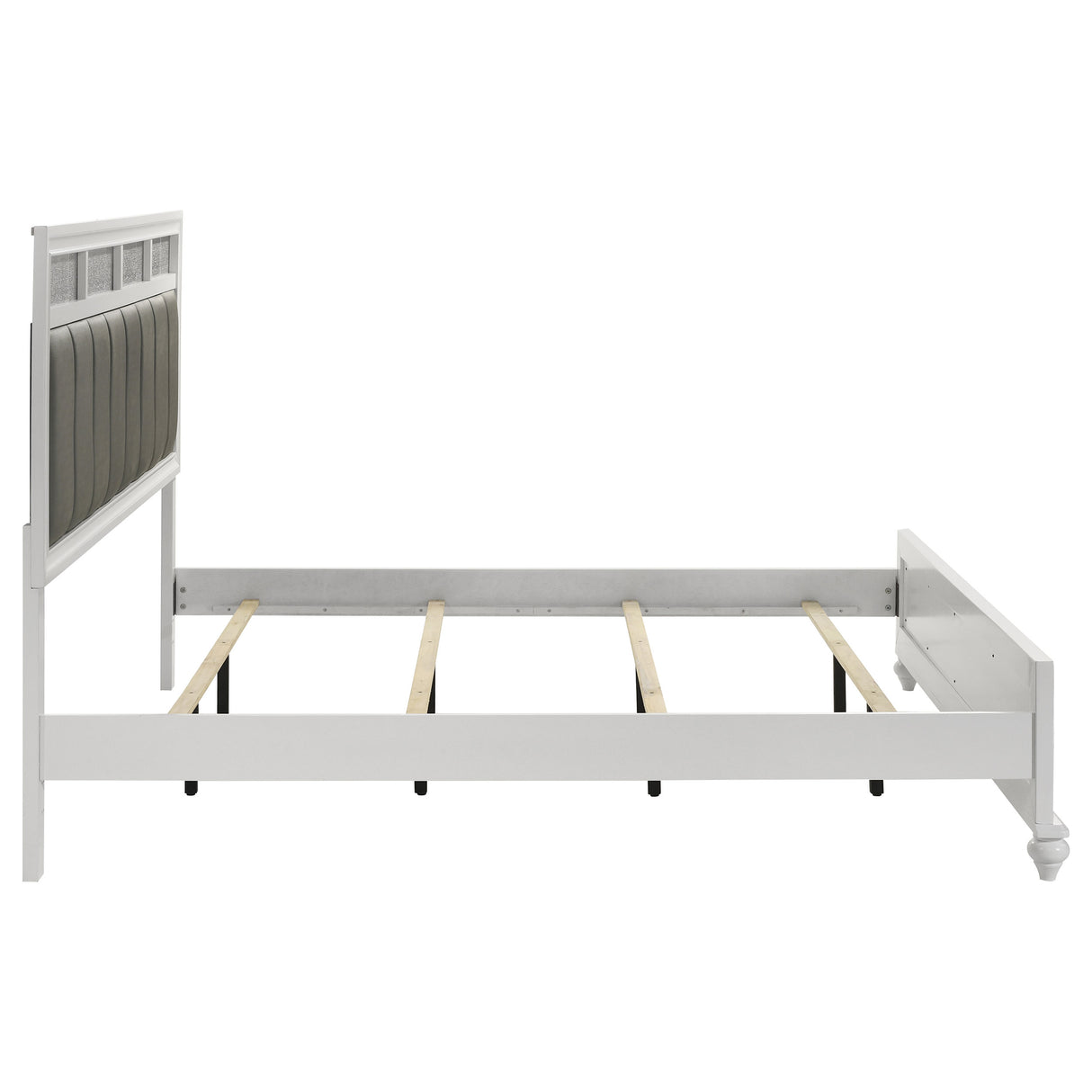 Barzini White Wood Eastern King Panel Bed