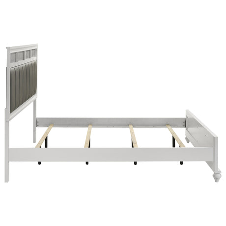 Barzini White Wood Eastern King Panel Bed