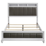Barzini California King Upholstered Panel Bed White