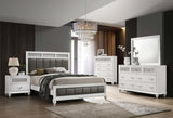 Barzini California King Upholstered Panel Bed White