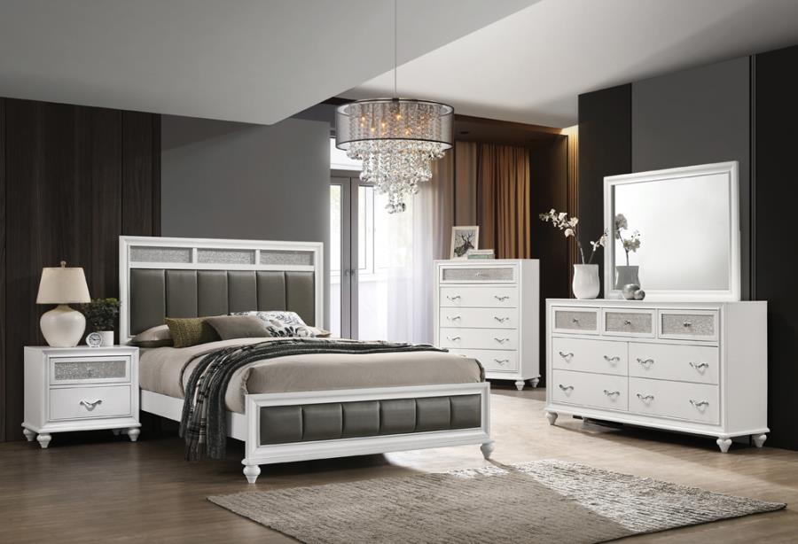 Barzini 4-Piece Queen Panel Bedroom Set White