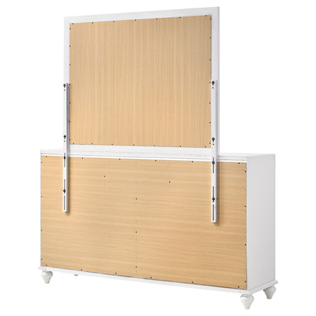 Barzini White 7-Drawer Dresser With Mirror