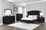 Deanna Eastern King Tufted Upholstered Bed Black