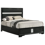 Miranda Black 55-Inch Upholstered Full Panel Bed