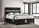 Miranda Black 55-Inch Upholstered Queen Panel Bed