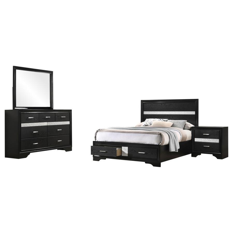 Miranda Black 4-Piece Full Bedroom Set