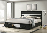 Miranda Black 51-Inch Wood Eastern King Storage Panel Bed