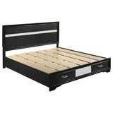 Miranda Black 51-Inch Wood Eastern King Storage Panel Bed
