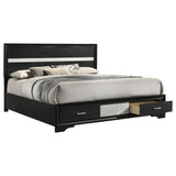 Miranda Black 51-Inch Wood Eastern King Storage Panel Bed