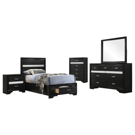 Miranda Black 5-Piece Twin Bedroom Set