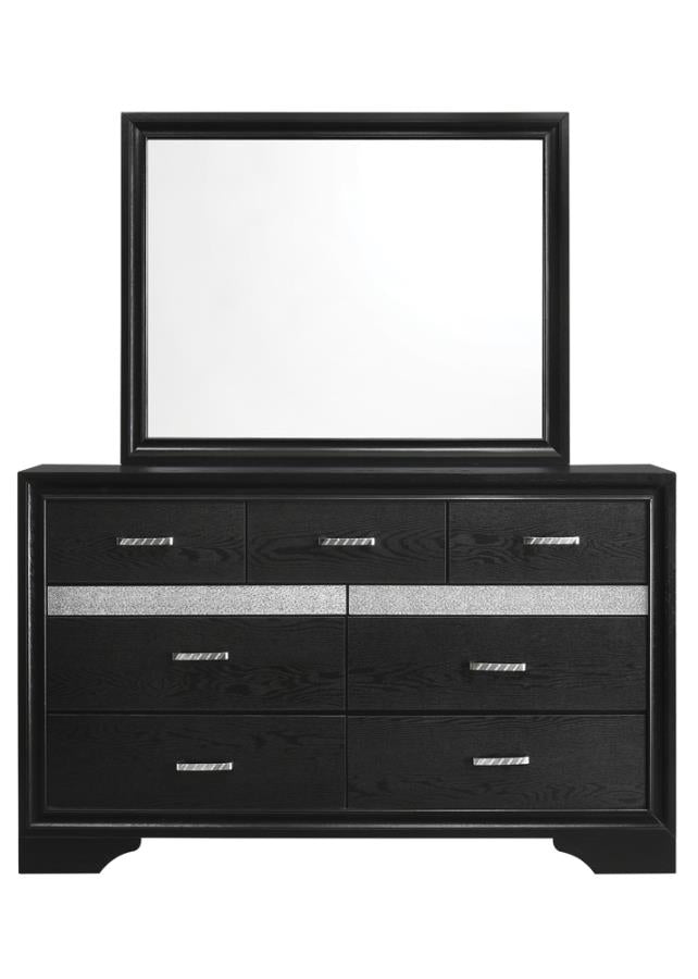 Miranda 7-Drawer Dresser Black And Rhinestone