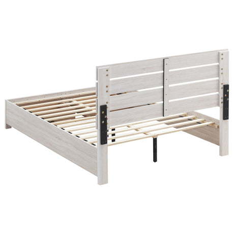 Brantford Coastal White Wood Queen Storage Panel Bed