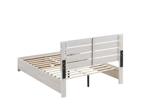 Brantford Coastal White Wood Queen Storage Panel Bed
