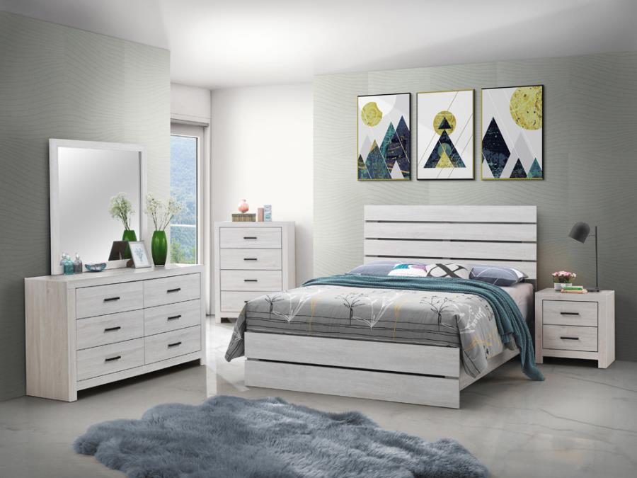 Brantford 4-Piece Eastern King Panel Bedroom Set Coastal White