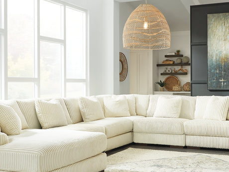 Lindyn Ivory 6-Piece Left-Arm Facing Sectional With Chaise