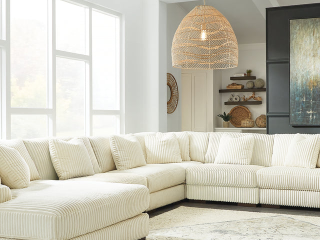 Lindyn Ivory 6-Piece Left-Arm Facing Sectional With Chaise
