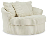 Lindyn Ivory Oversized Swivel Accent Chair